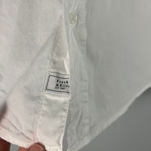 FRANK & EILEEN Barry Button Up Cotton Shirt in White - Picture 5 of 6